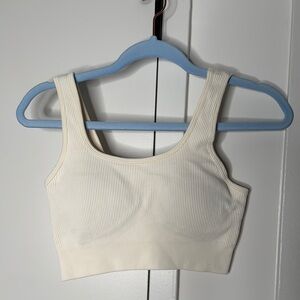 Cream Ribbed Tank Top